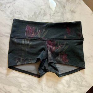 Lululemon Black/Floral Boogie Shorts